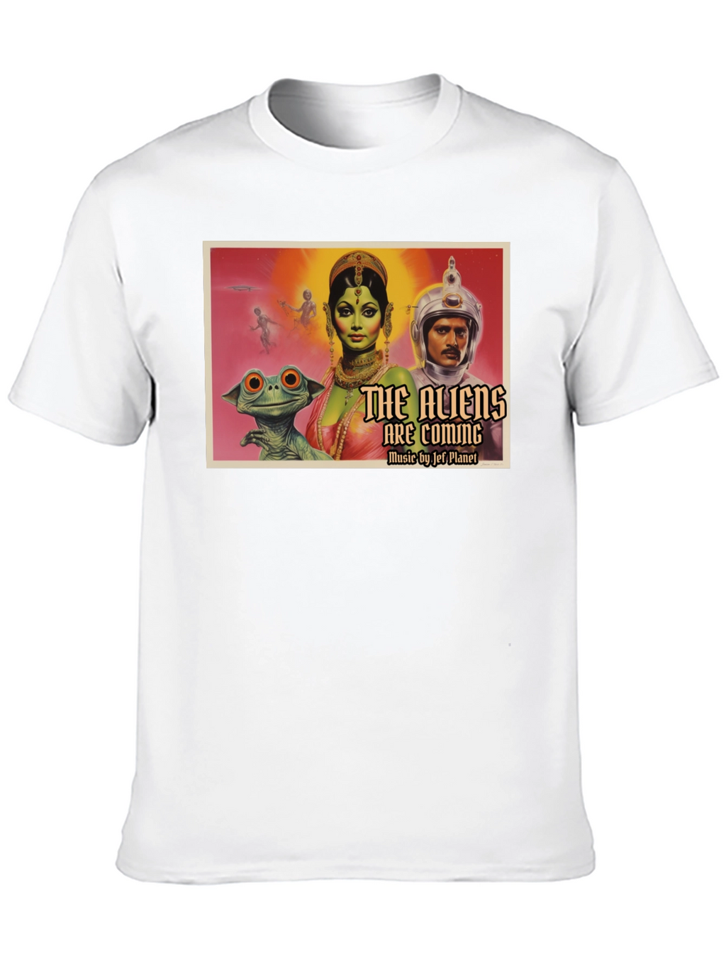 Retro Sci-Fi Alien Invasion Graphic T-Shirt