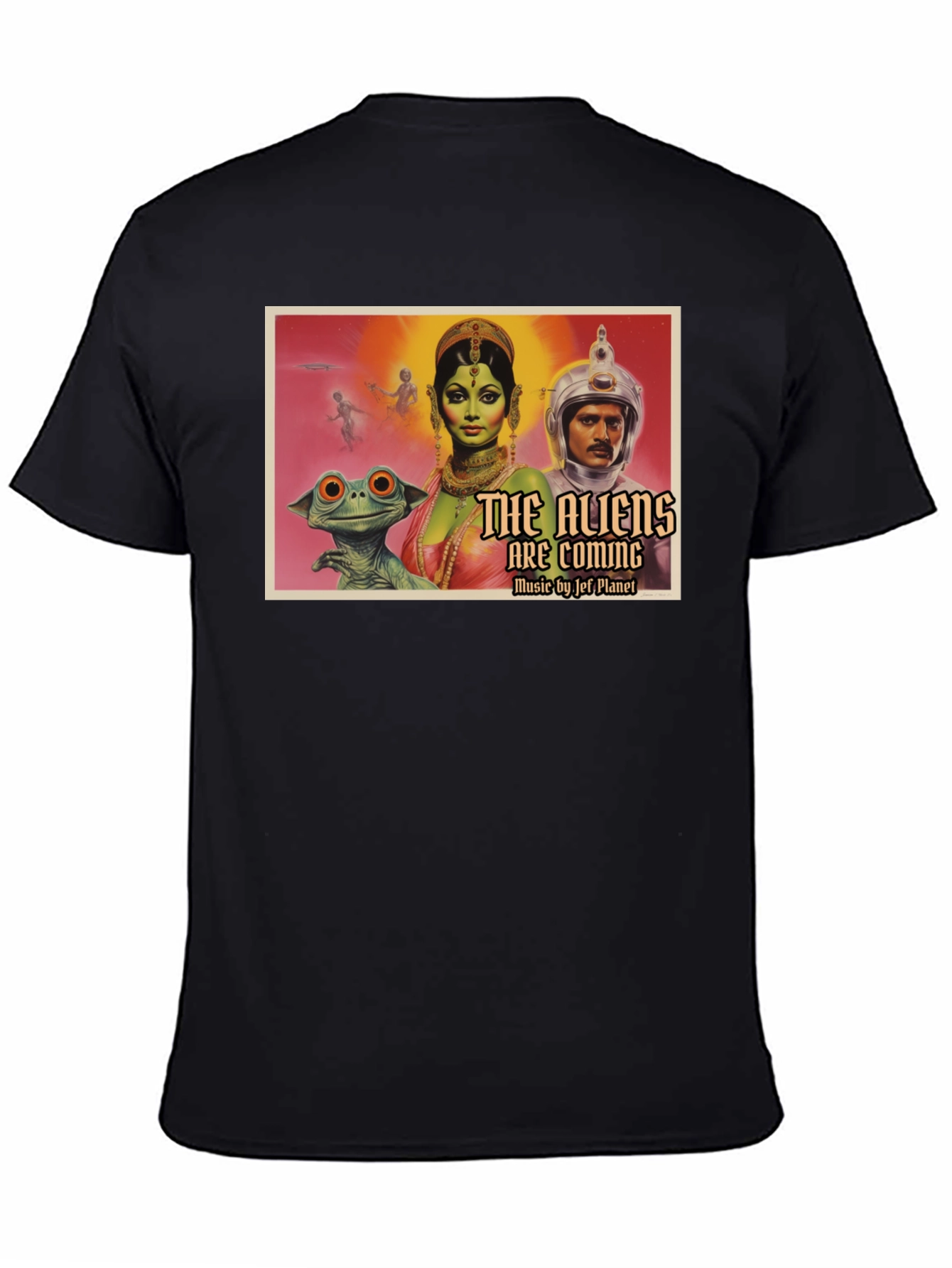 Retro Sci-Fi Alien Invasion Graphic T-Shirt