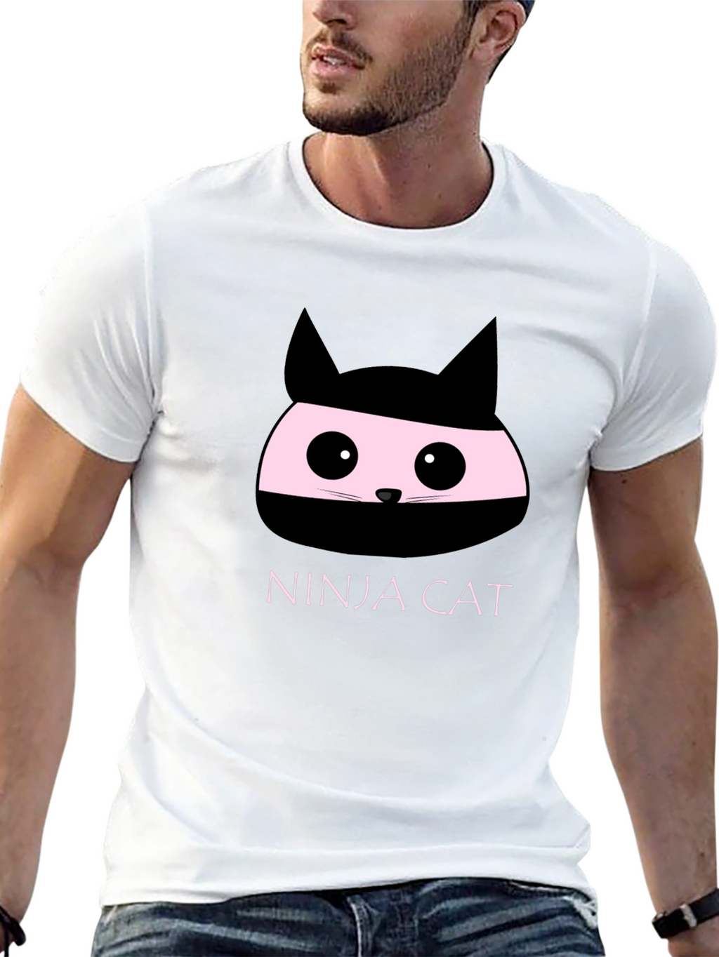 Ninja Cat Graphic T-Shirt - Funny Kitten Tee