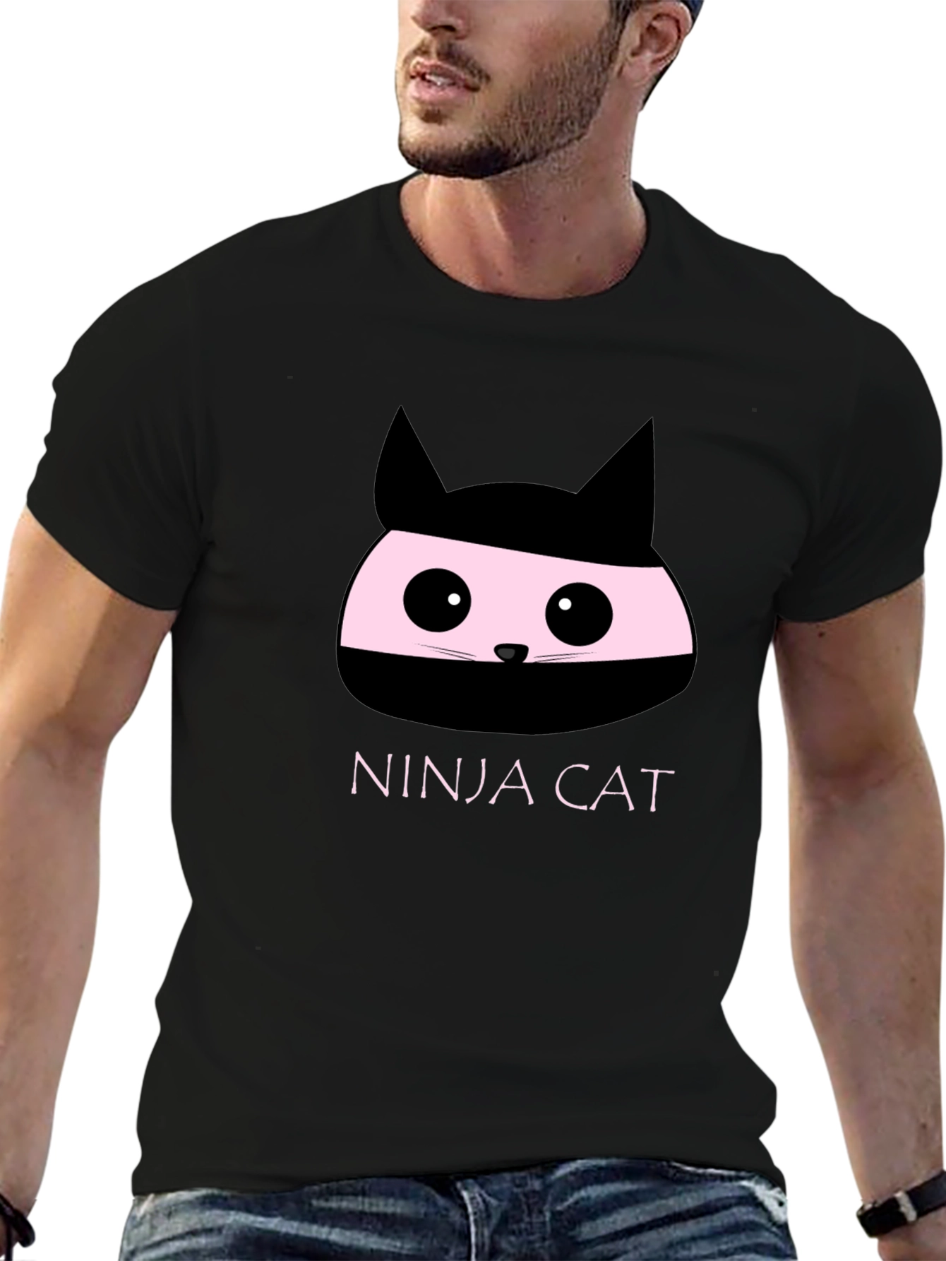 Ninja Cat Graphic T-Shirt - Funny Kitten Tee