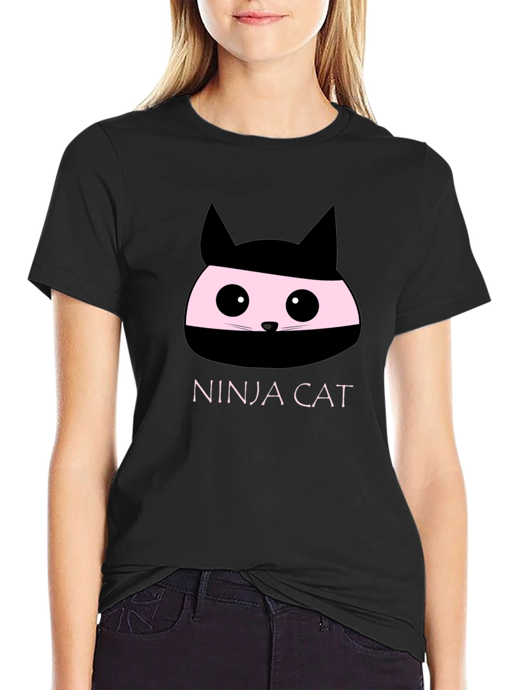 Ninja Cat Graphic T-Shirt - Funny Kitten Tee