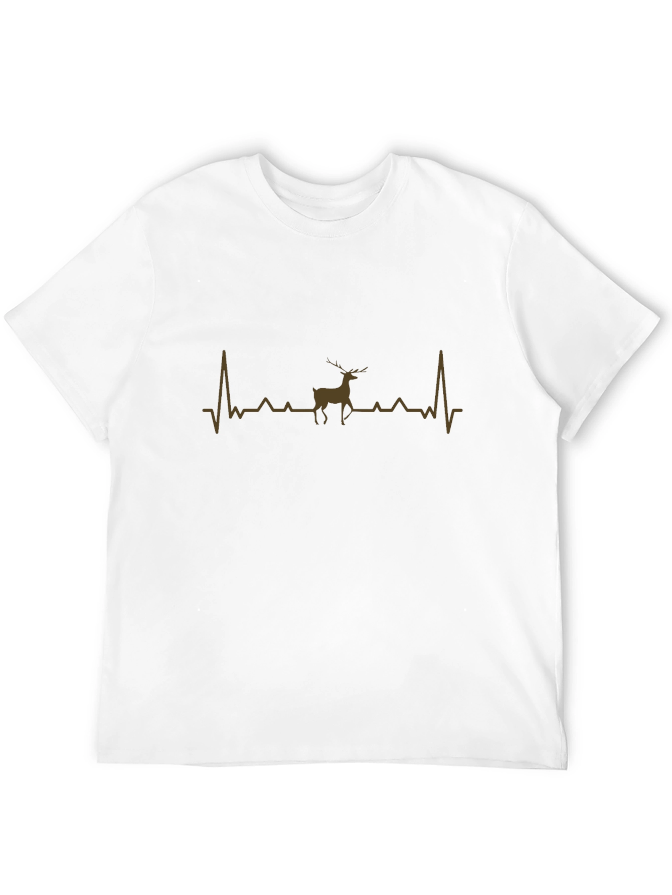 Deer Heartbeat Graphic Tee - Black Casual Shirt