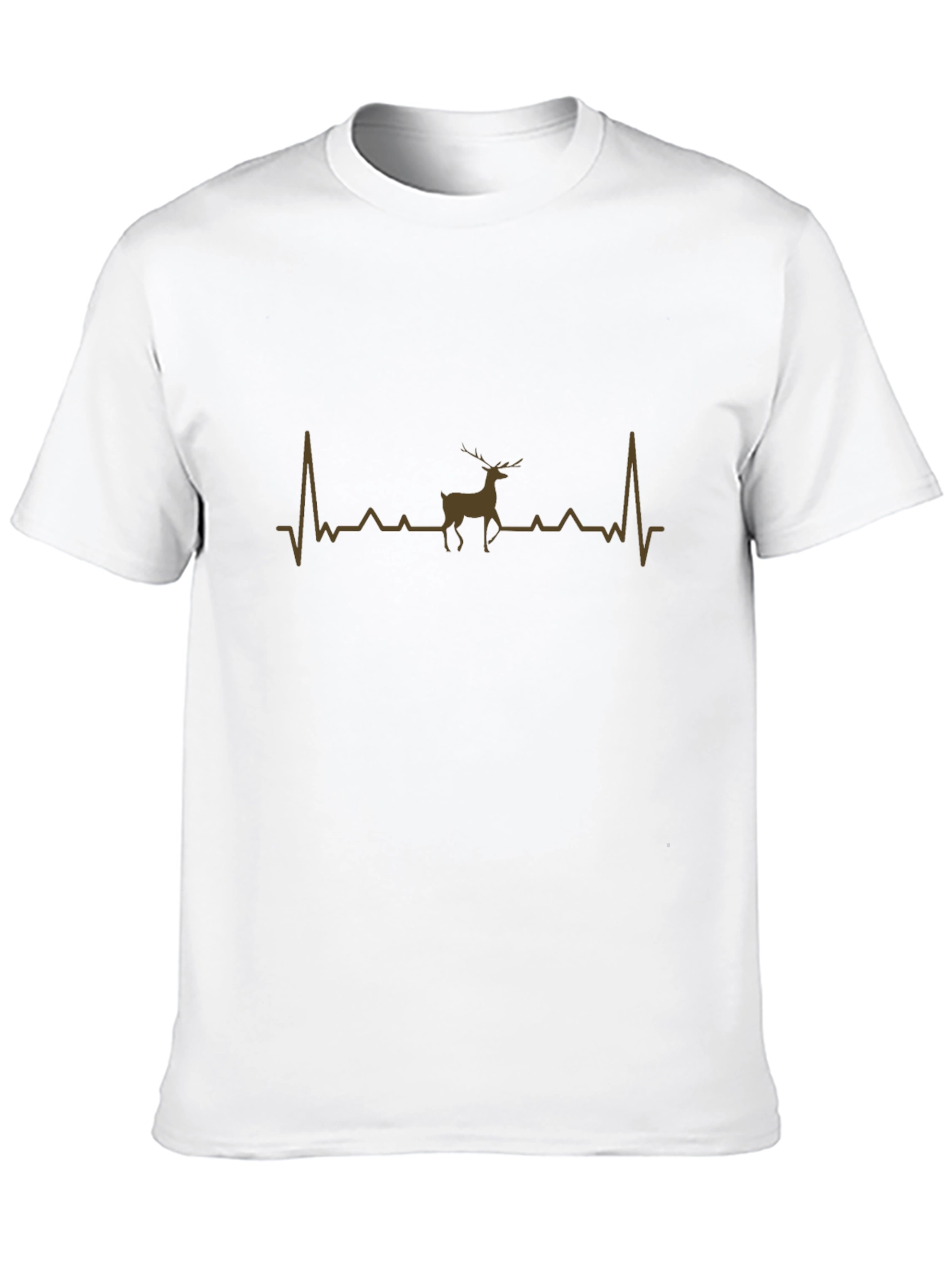 Deer Heartbeat Graphic Tee - Black Casual Shirt