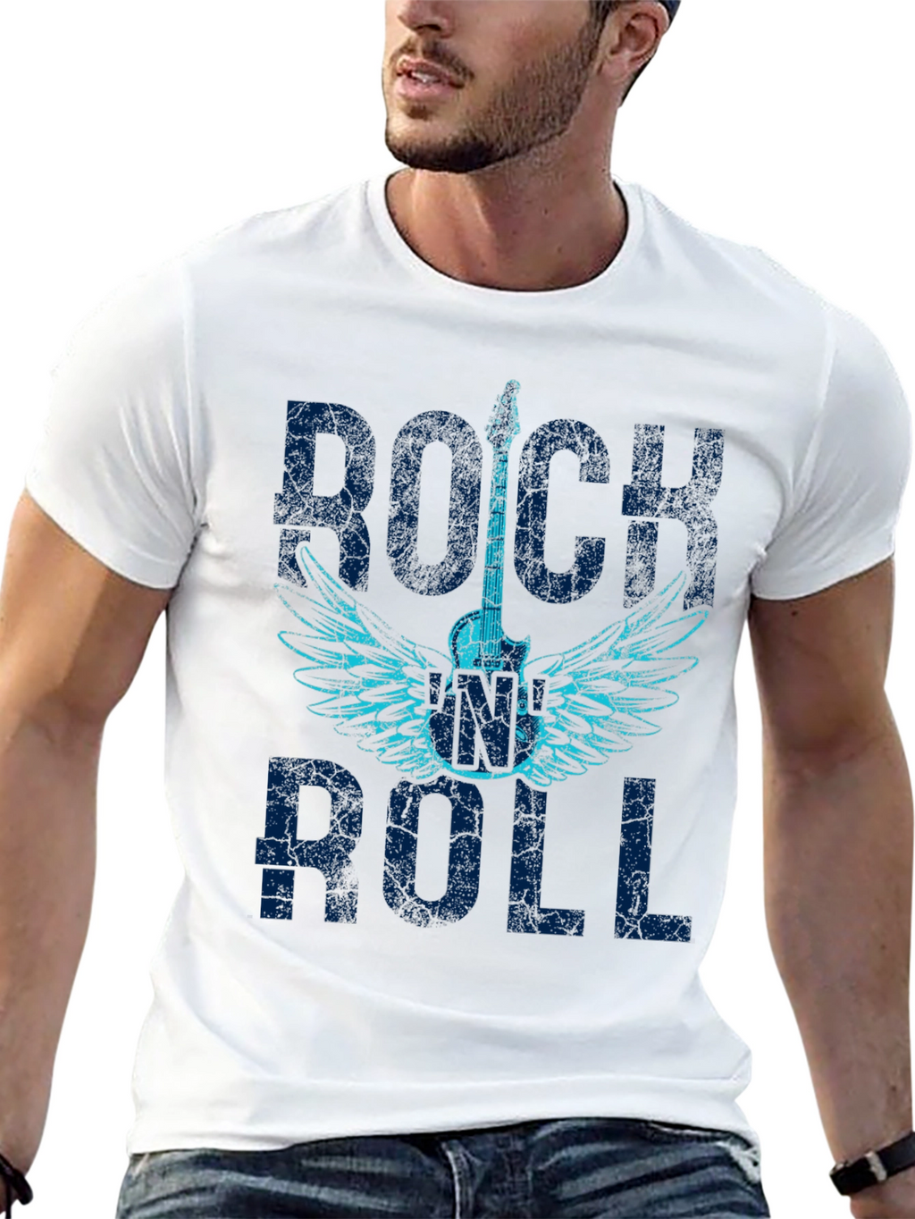 Rock and Roll Guitar Wings Graphic T-Shirt