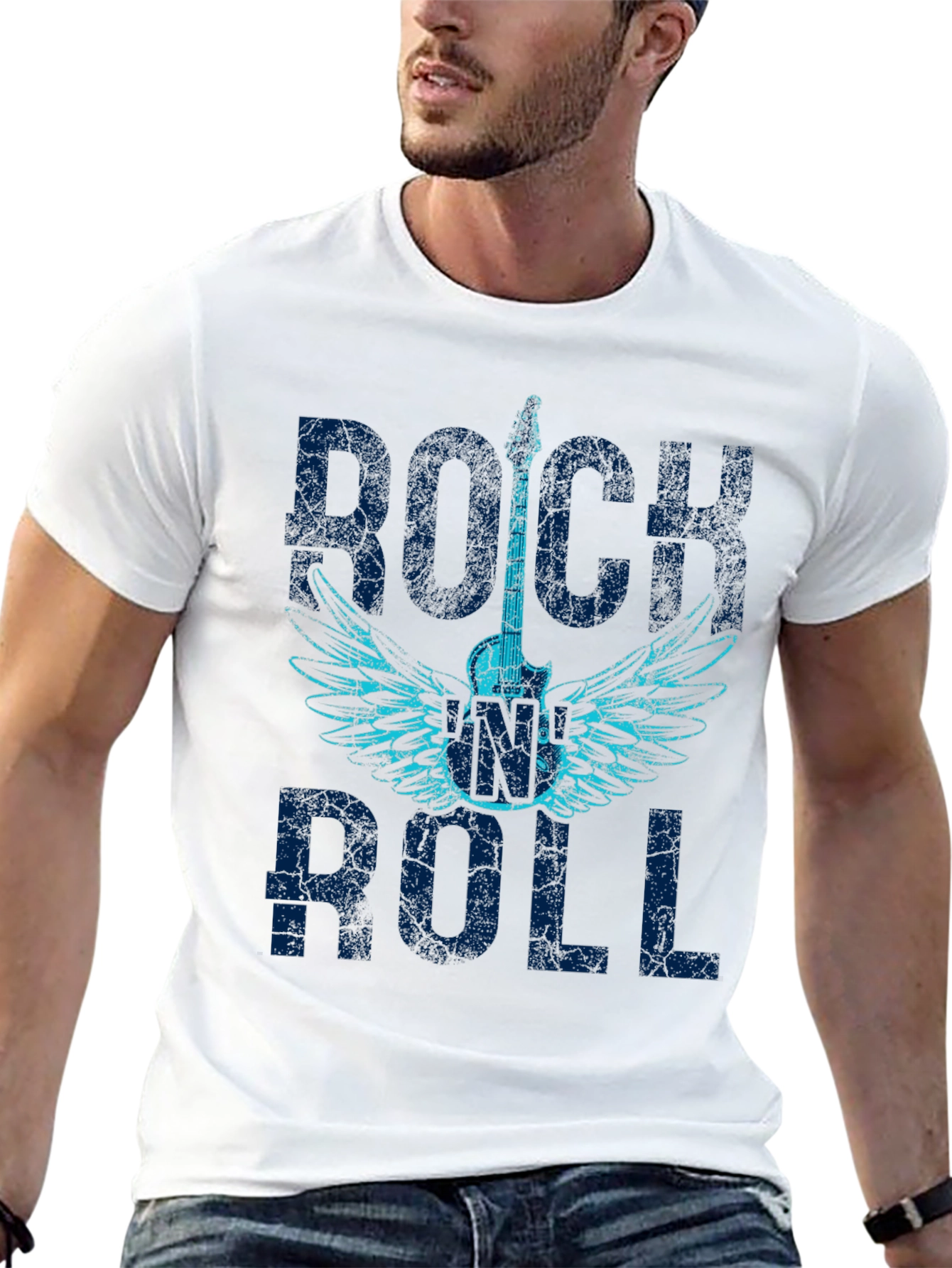 Rock and Roll Guitar Wings Graphic T-Shirt
