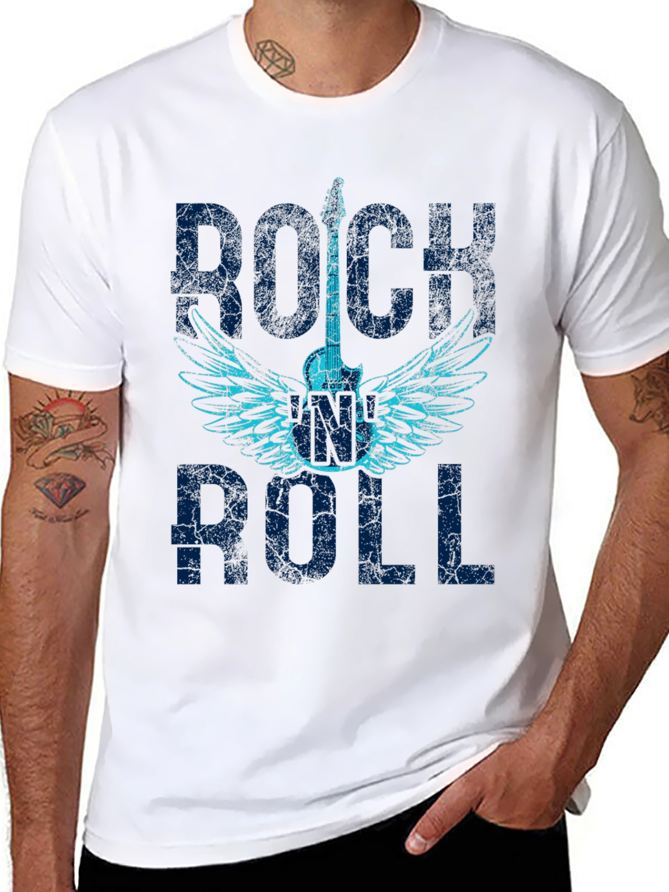 Rock and Roll Guitar Wings Graphic T-Shirt