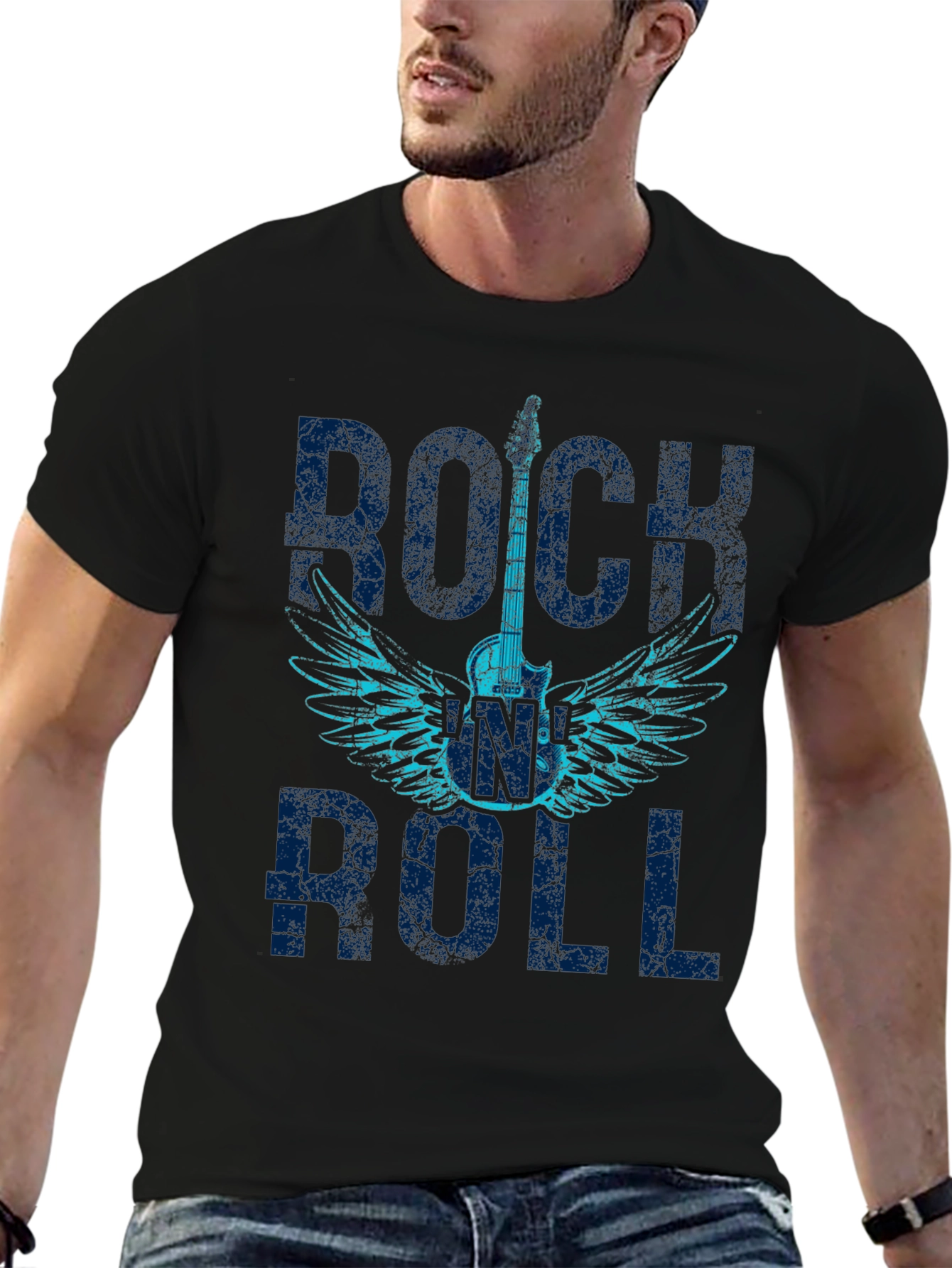 Rock and Roll Guitar Wings Graphic T-Shirt