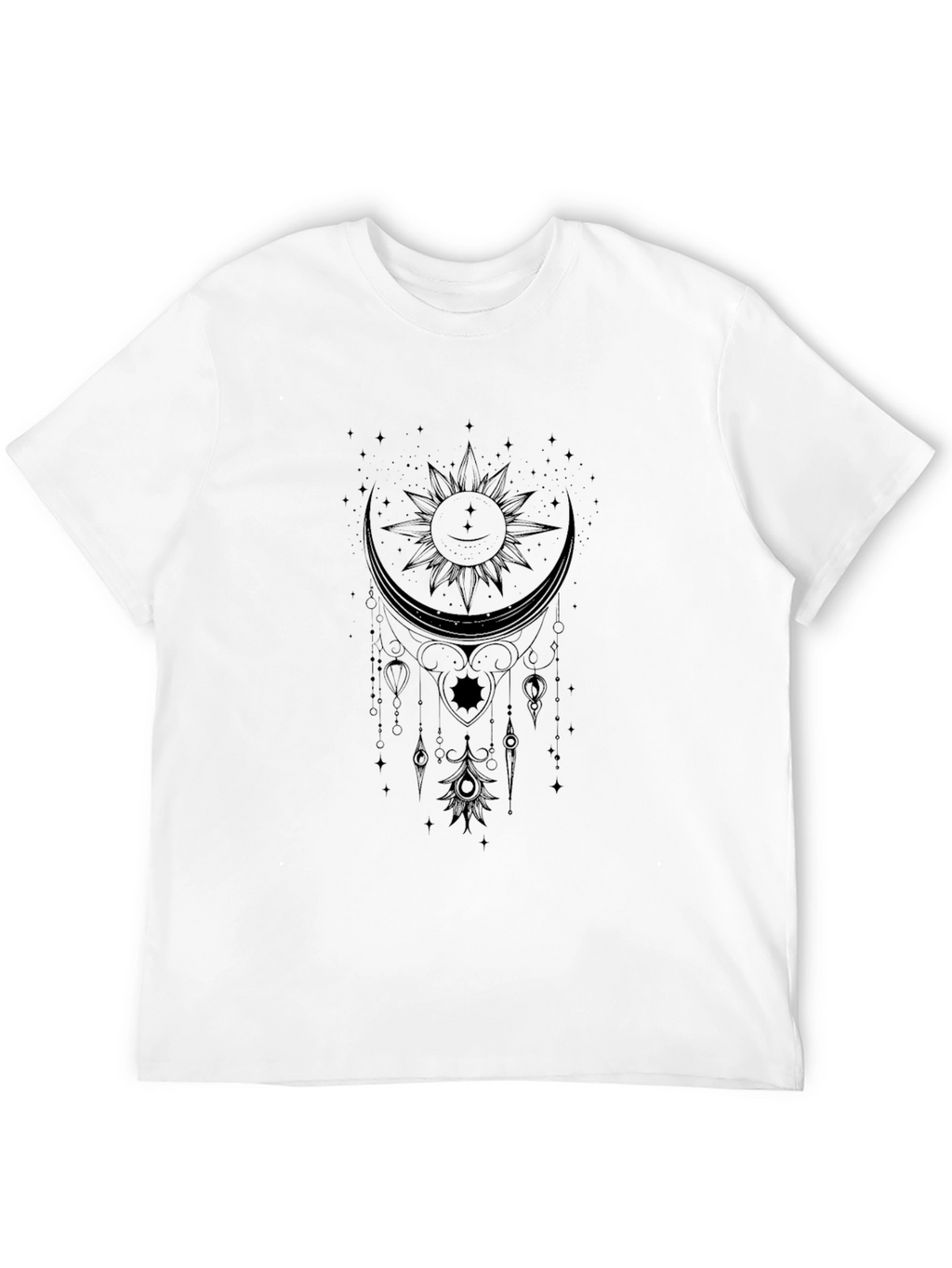 Mystic Sun & Moon Graphic Black T-Shirt
