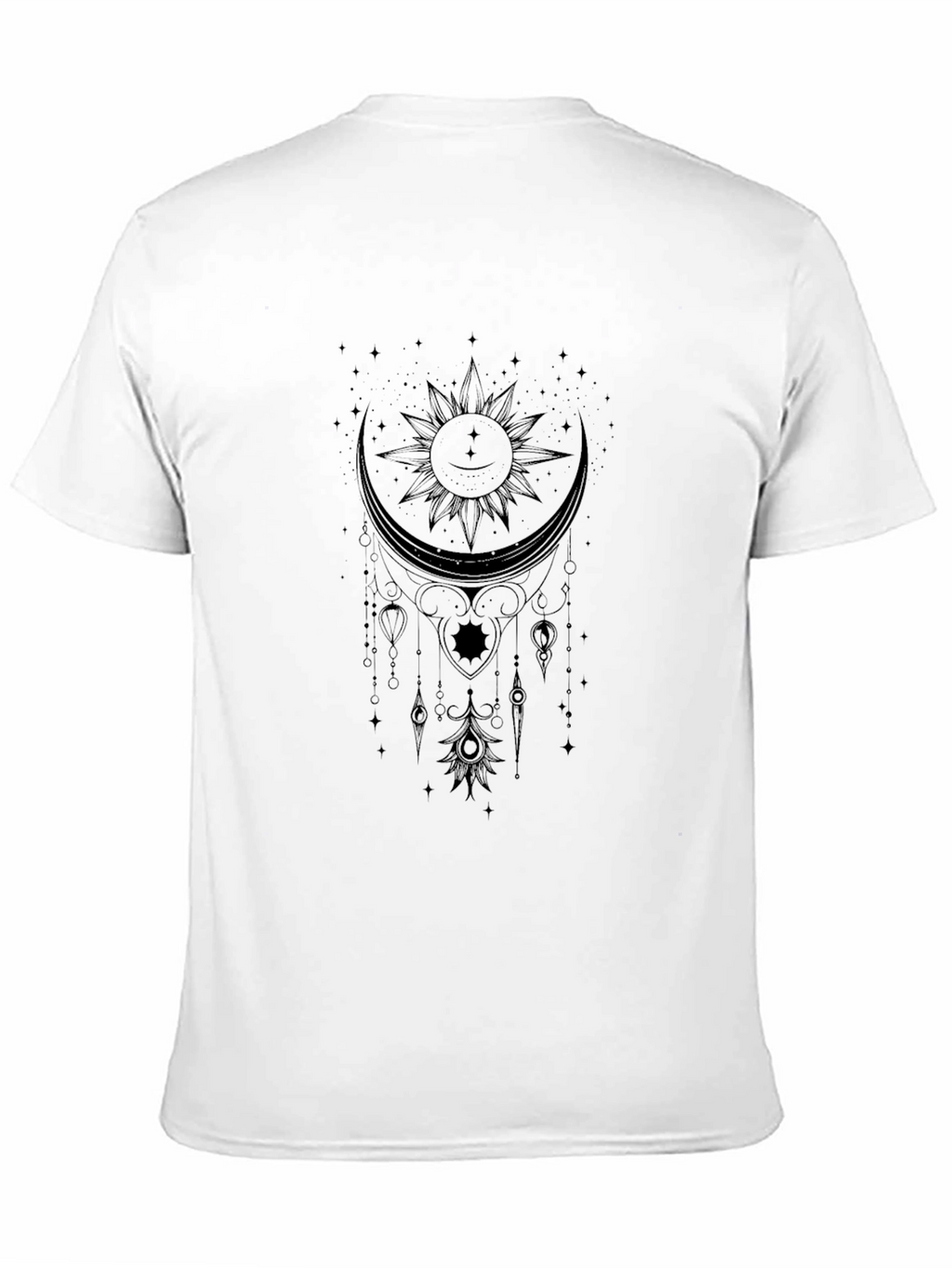 Mystic Sun & Moon Graphic Black T-Shirt
