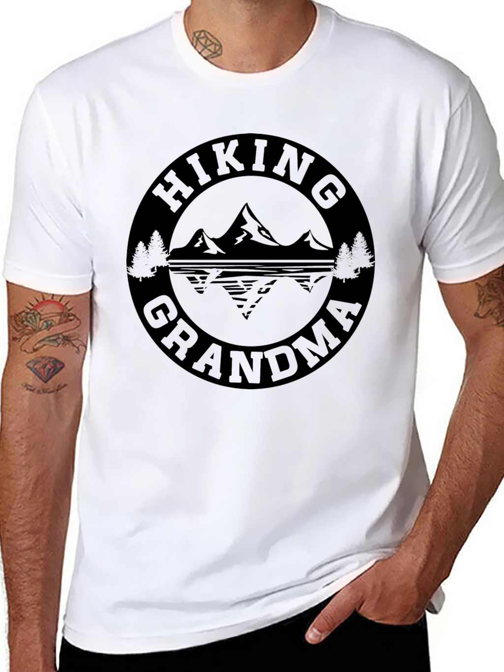 Hiking Grandma Black T-Shirt Adventure Apparel