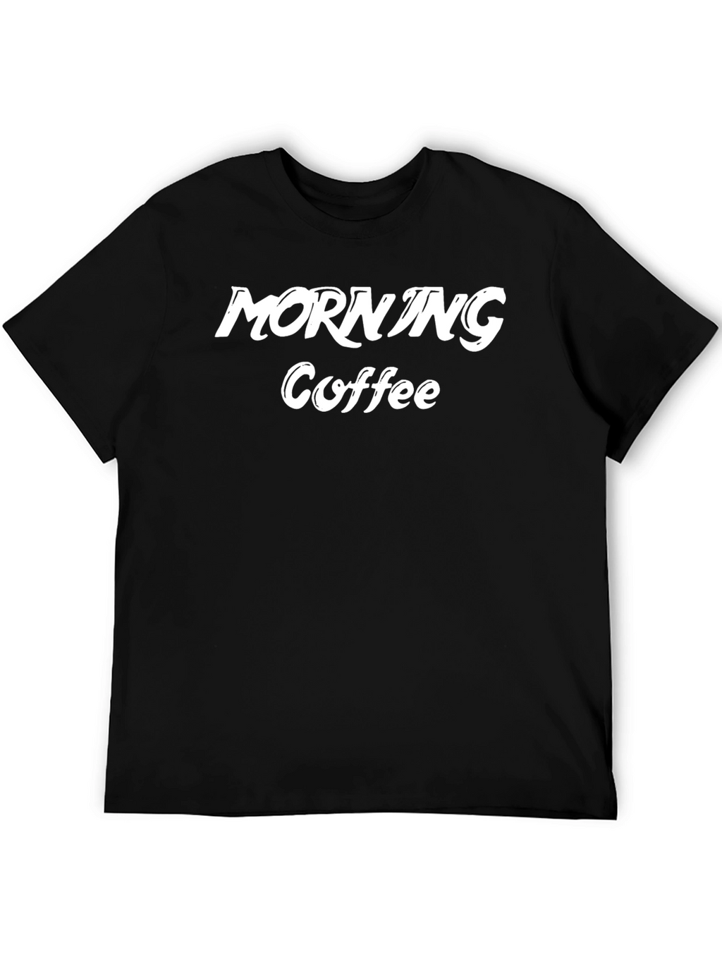 Morning Coffee Graphic Tee - Black Casual T-Shirt