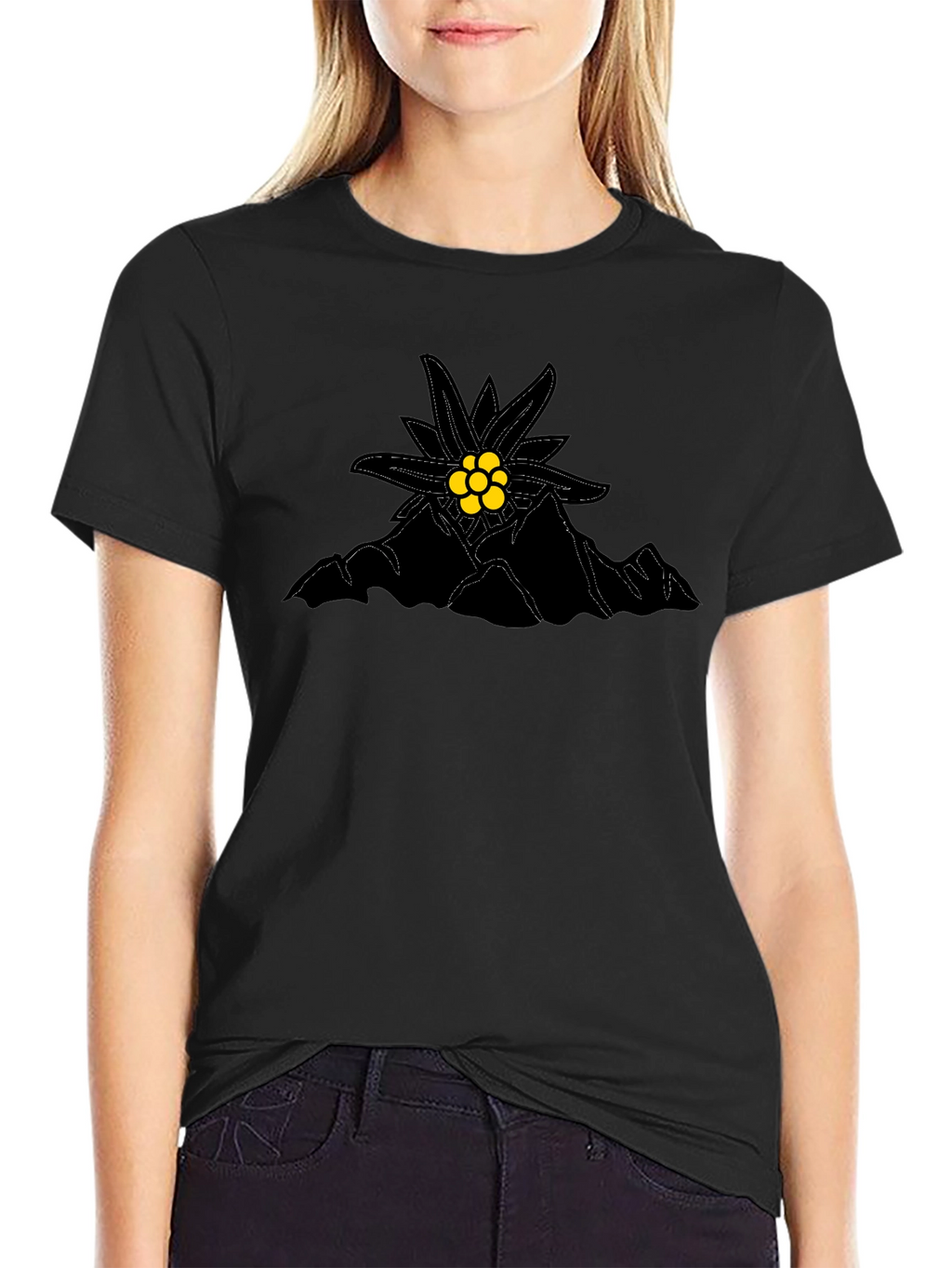 Edelweiss Mountain Black T-Shirt