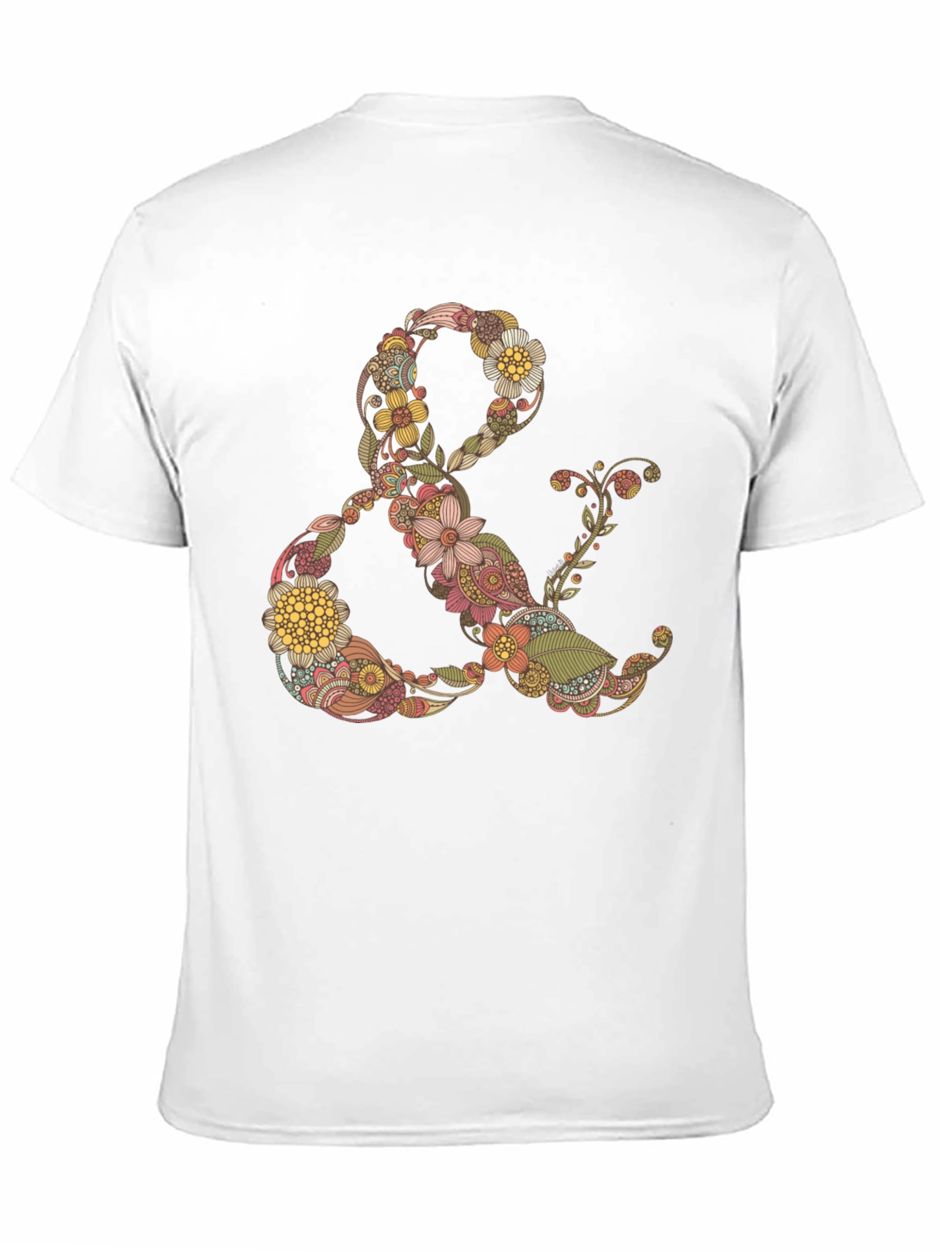 Floral Ampersand Graphic Tee - Black Casual T-Shirt