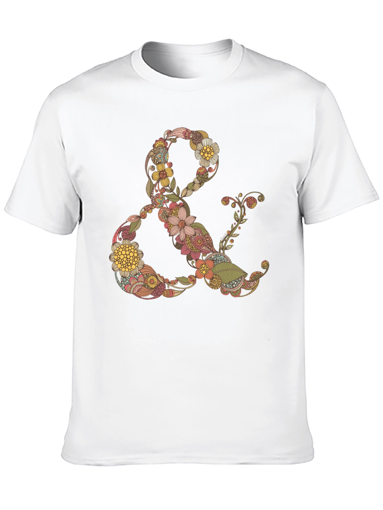 Floral Ampersand Graphic Tee - Black Casual T-Shirt