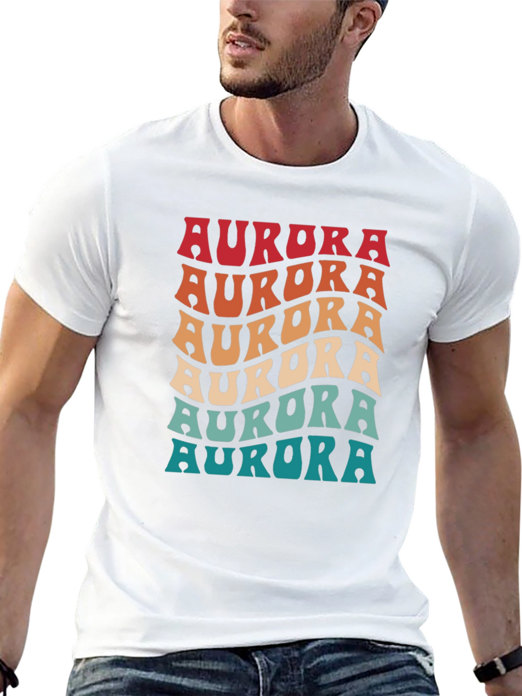 Retro Aurora T-Shirt - Groovy 70s Style