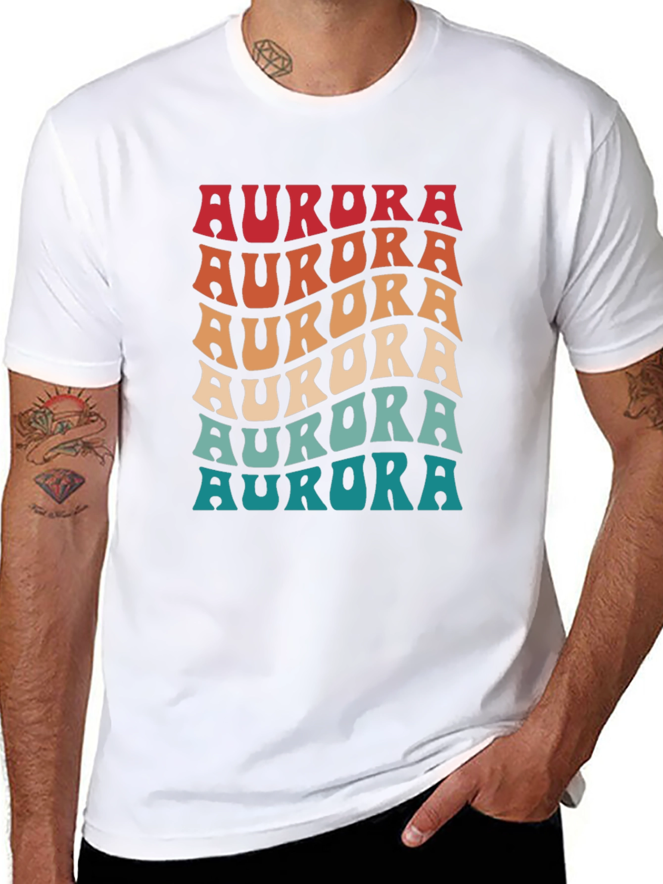 Retro Aurora T-Shirt - Groovy 70s Style