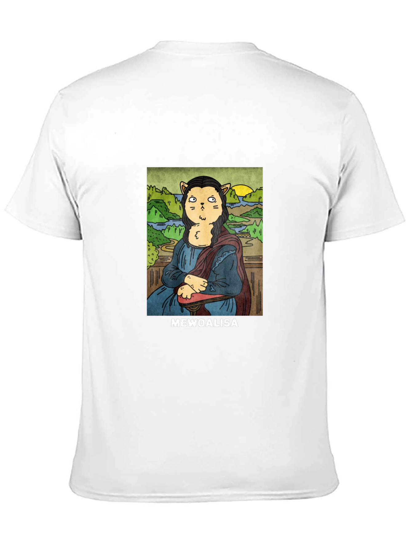 MeWoalisa T-Shirt: Cat Mona Lisa Graphic Tee