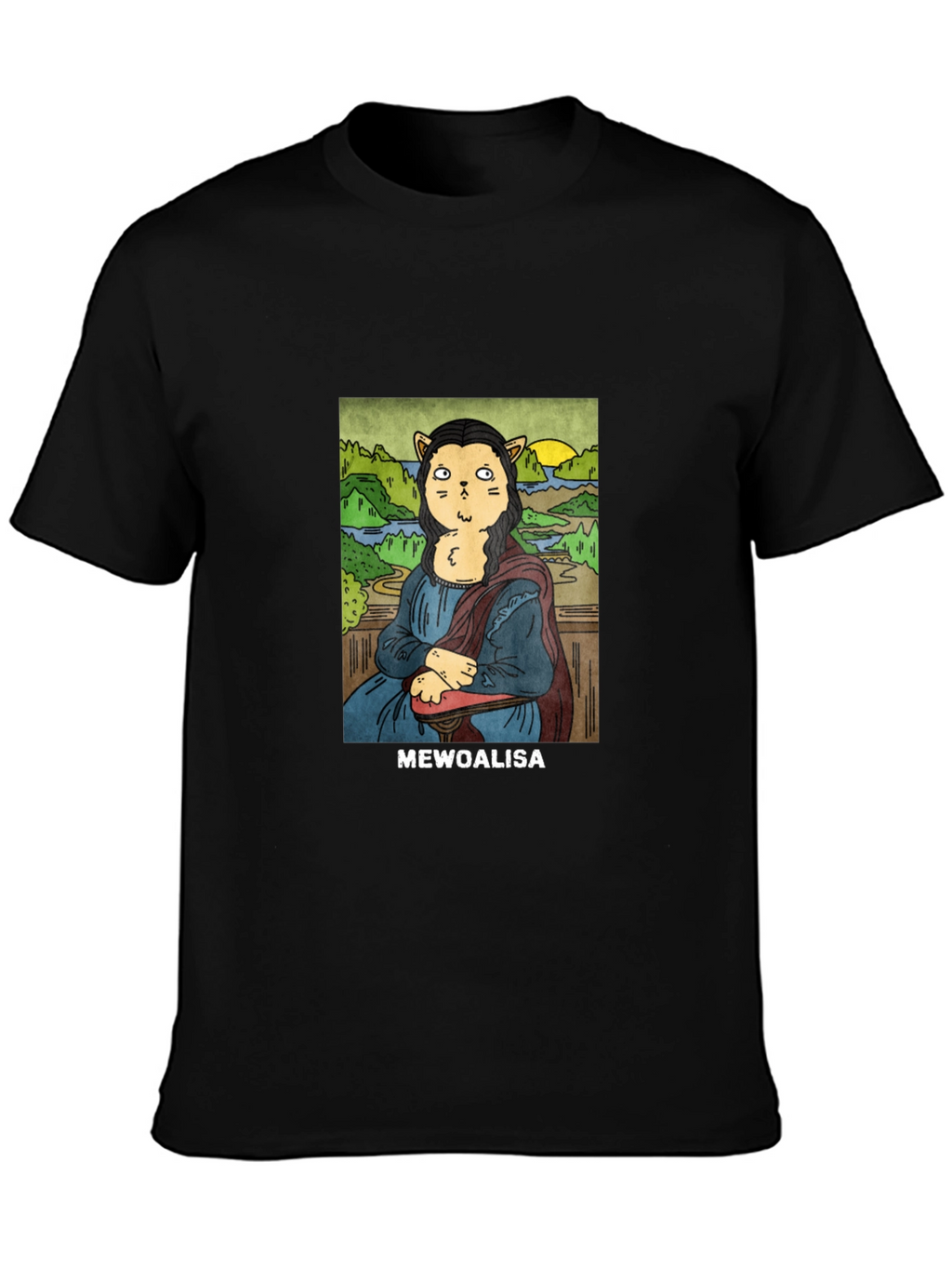MeWoalisa T-Shirt: Cat Mona Lisa Graphic Tee