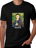 MeWoalisa T-Shirt: Cat Mona Lisa Graphic Tee