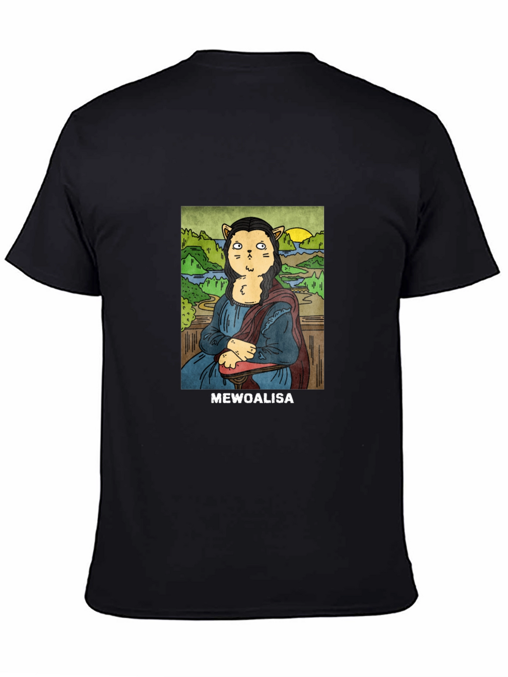MeWoalisa T-Shirt: Cat Mona Lisa Graphic Tee