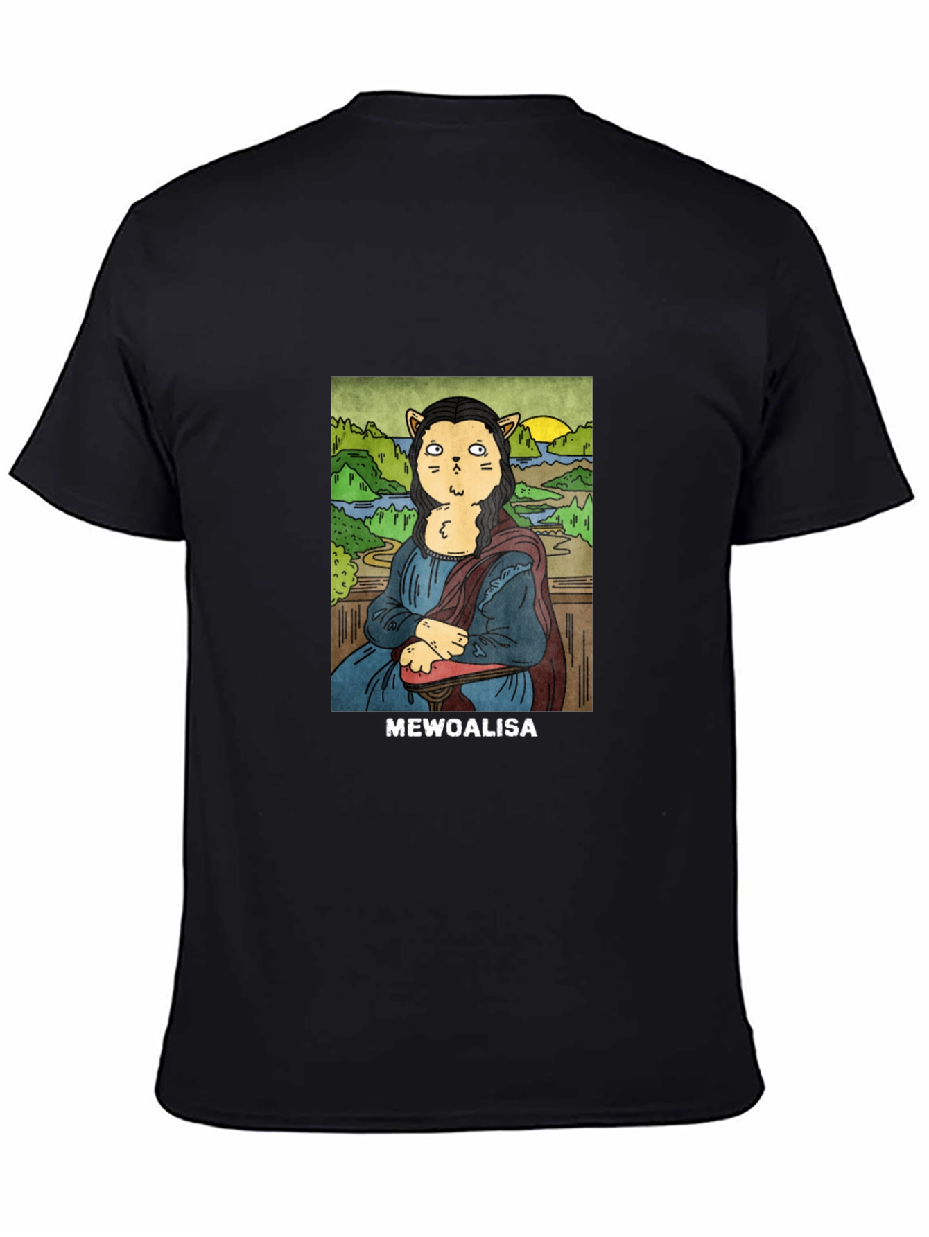 MeWoalisa T-Shirt: Cat Mona Lisa Graphic Tee