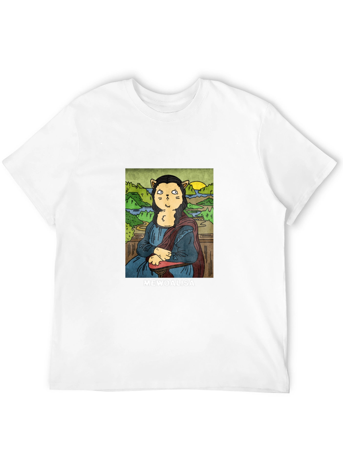 MeWoalisa T-Shirt: Cat Mona Lisa Graphic Tee