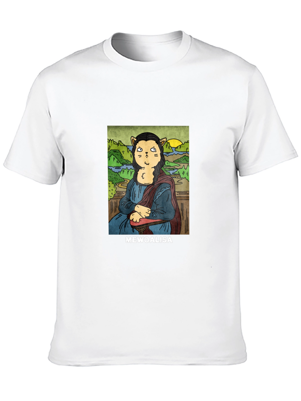 MeWoalisa T-Shirt: Cat Mona Lisa Graphic Tee