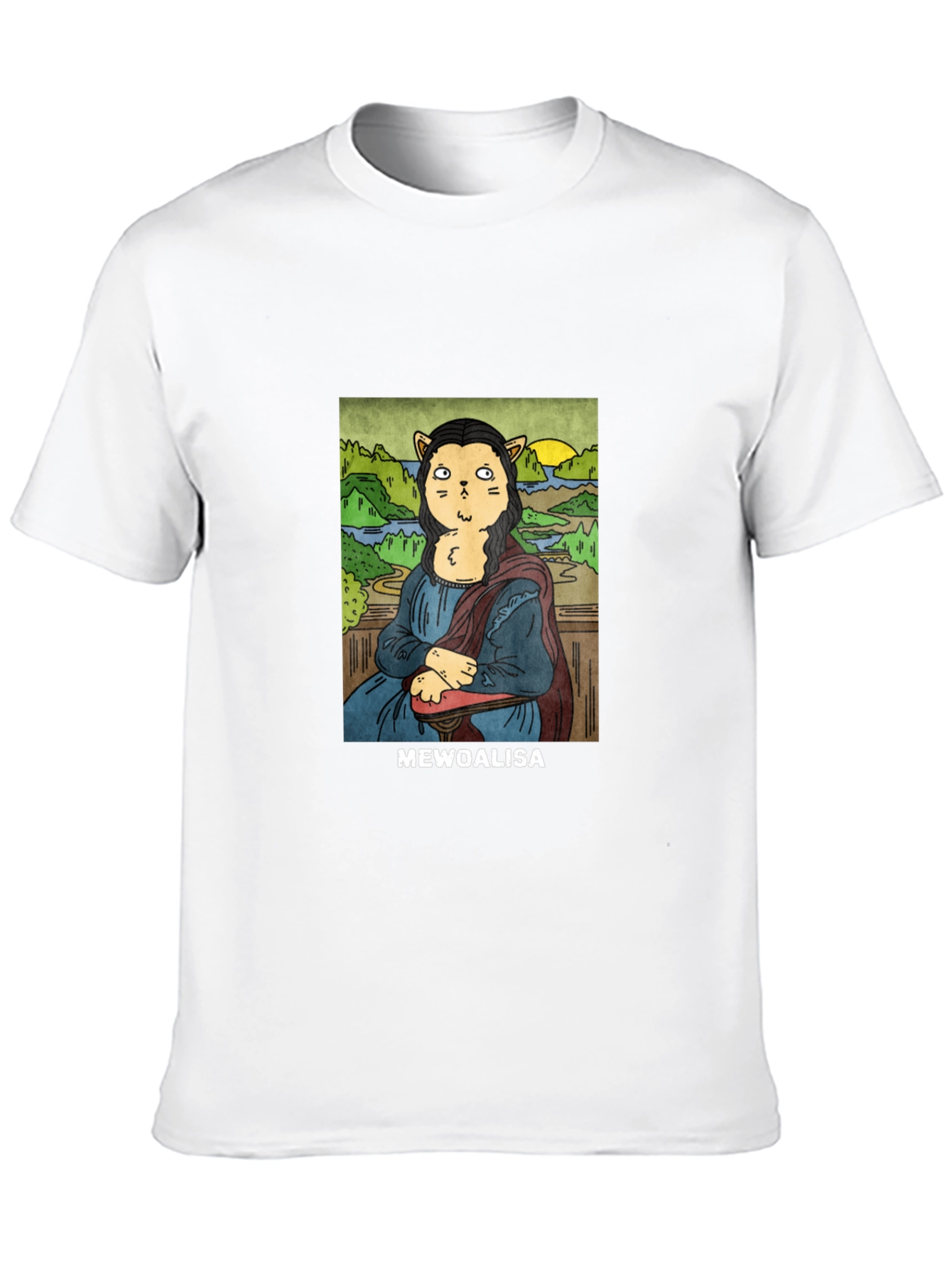 MeWoalisa T-Shirt: Cat Mona Lisa Graphic Tee