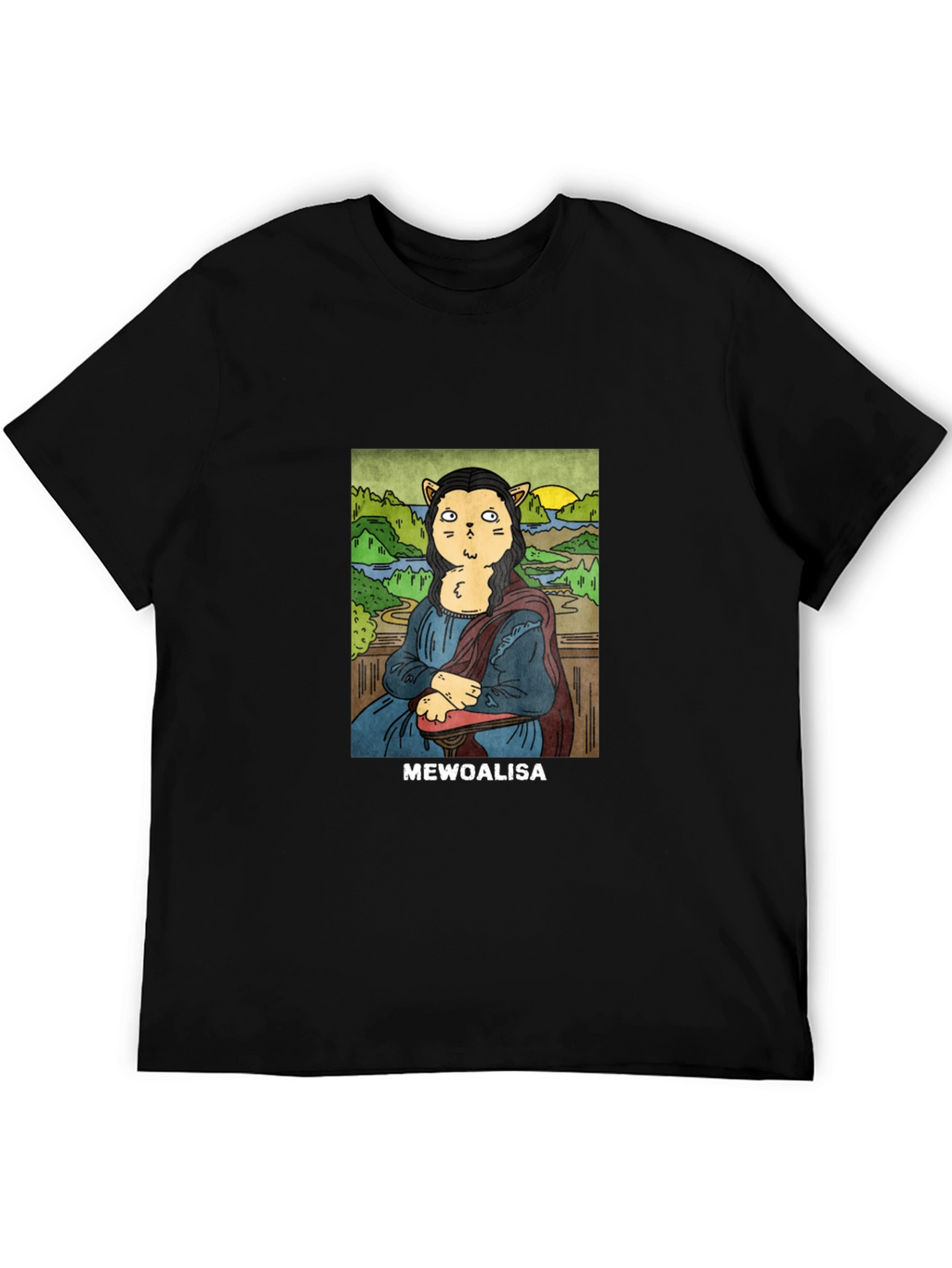 MeWoalisa T-Shirt: Cat Mona Lisa Graphic Tee