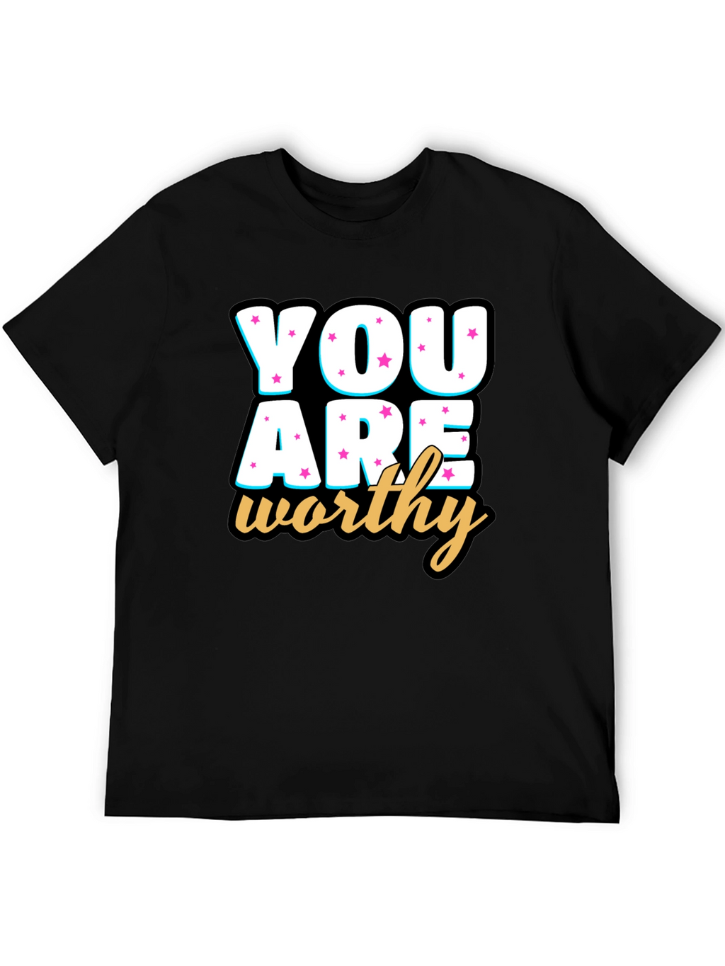 You Are Worthy Black Graphic Tee
