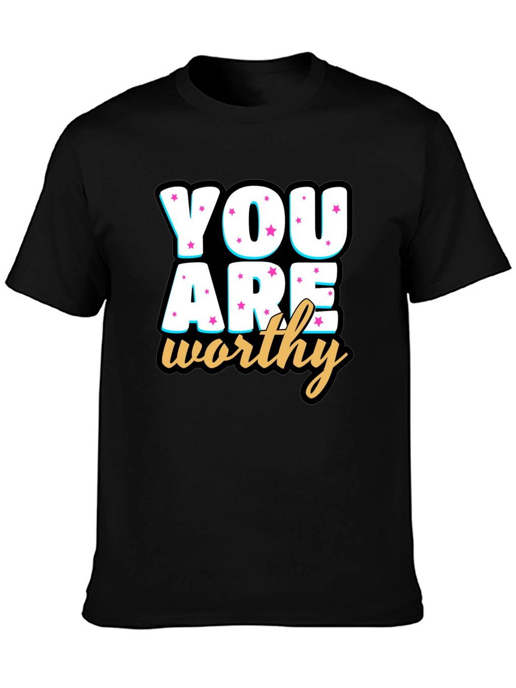 You Are Worthy Black Graphic Tee