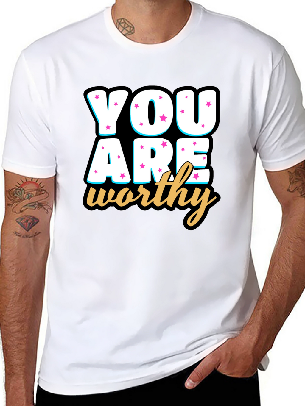 You Are Worthy Black Graphic Tee