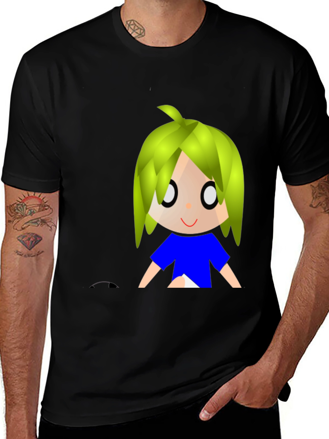 Anime Graphic Black T-Shirt