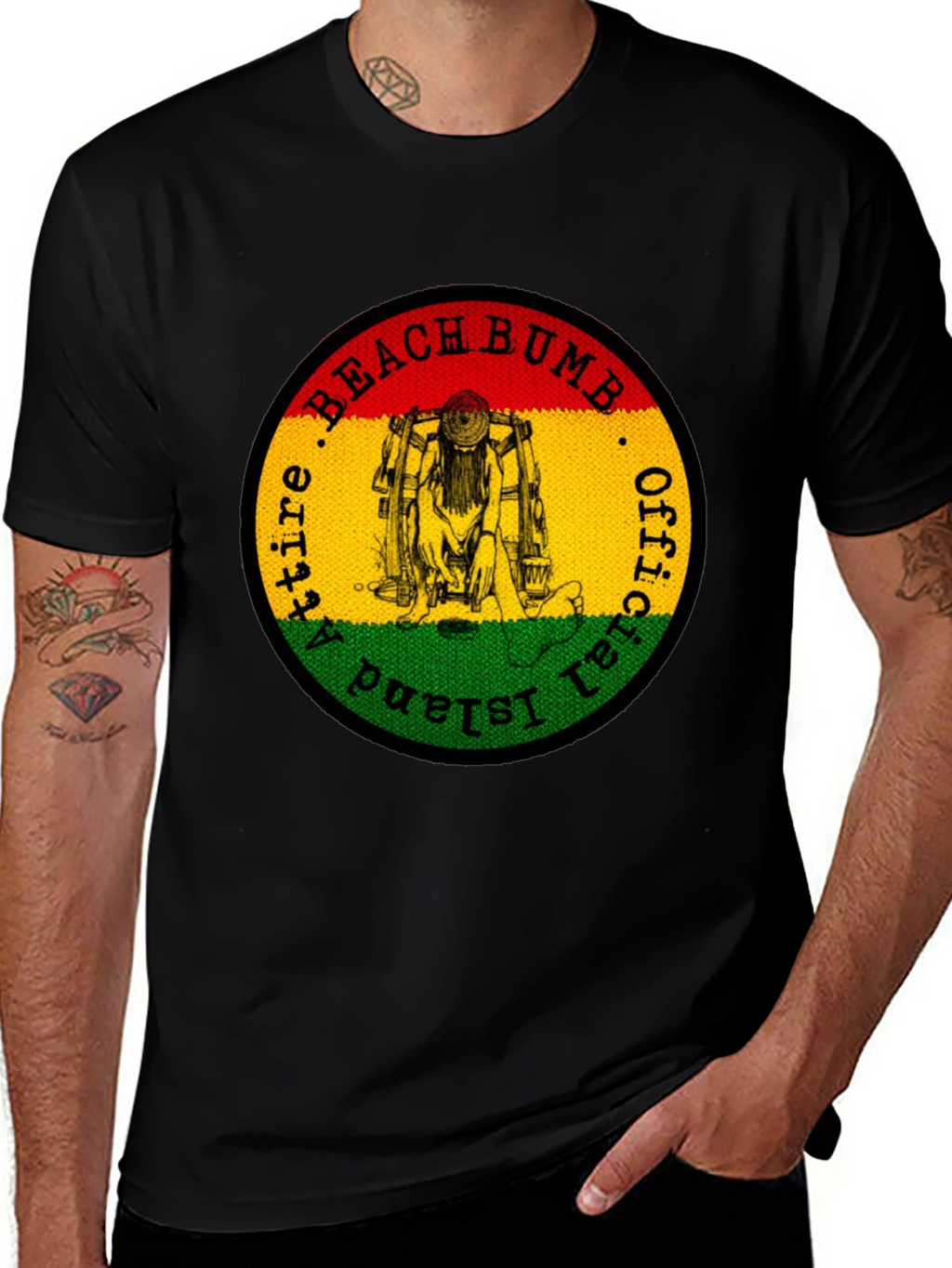 Official Beach Bum Island Attire Black T-Shirt