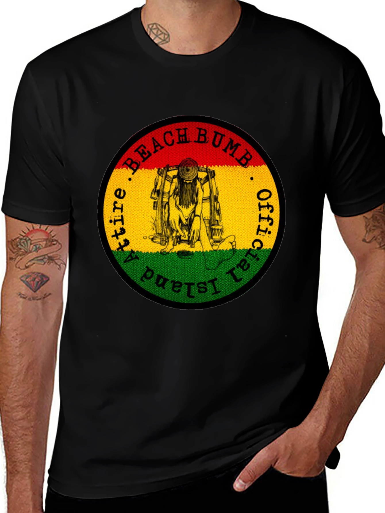Official Beach Bum Island Attire Black T-Shirt