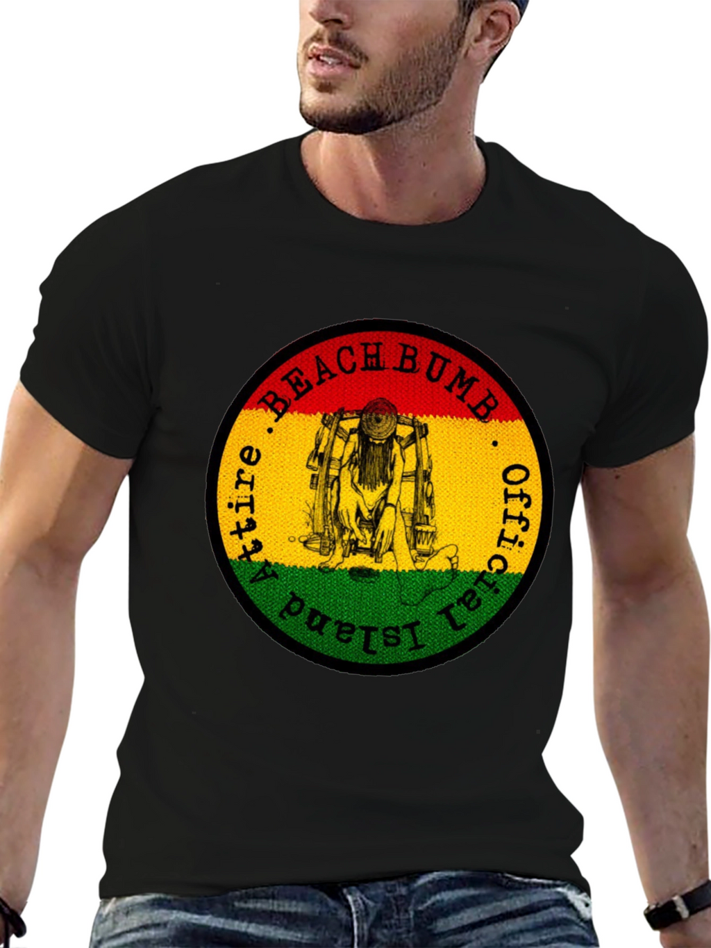 Official Beach Bum Island Attire Black T-Shirt