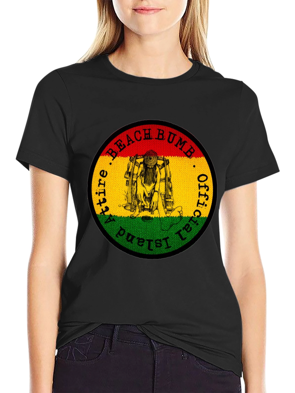 Official Beach Bum Island Attire Black T-Shirt