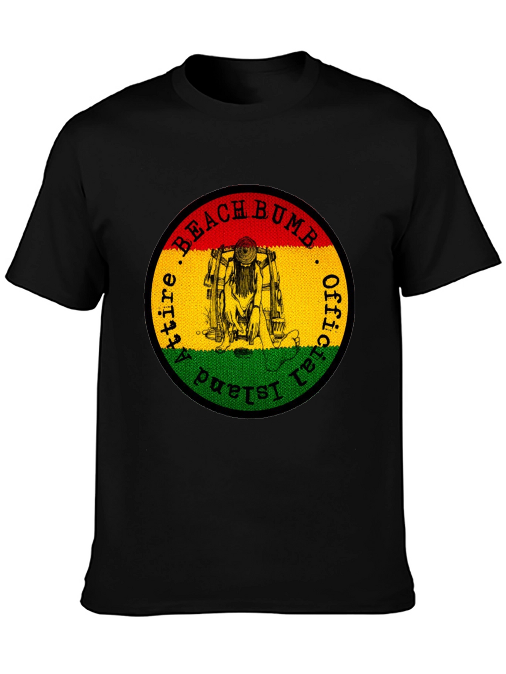 Official Beach Bum Island Attire Black T-Shirt