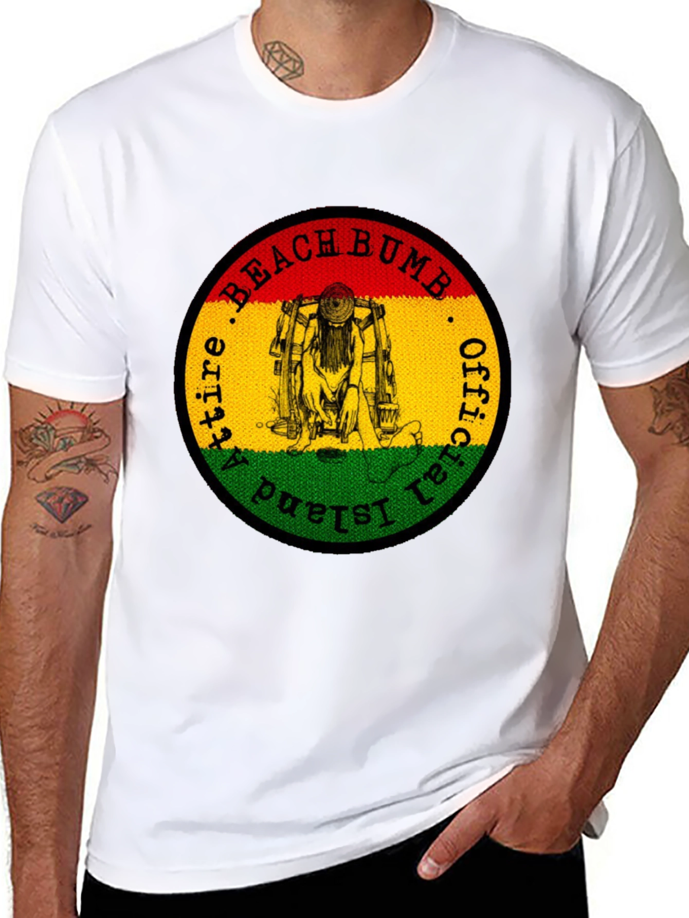 Official Beach Bum Island Attire Black T-Shirt