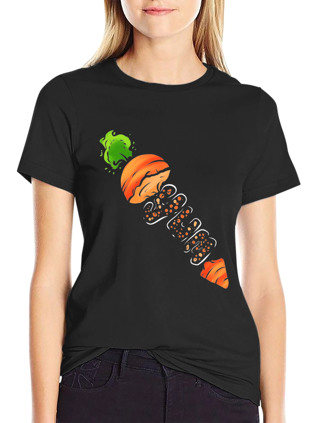 Sliced Carrot Graphic Tee - Black