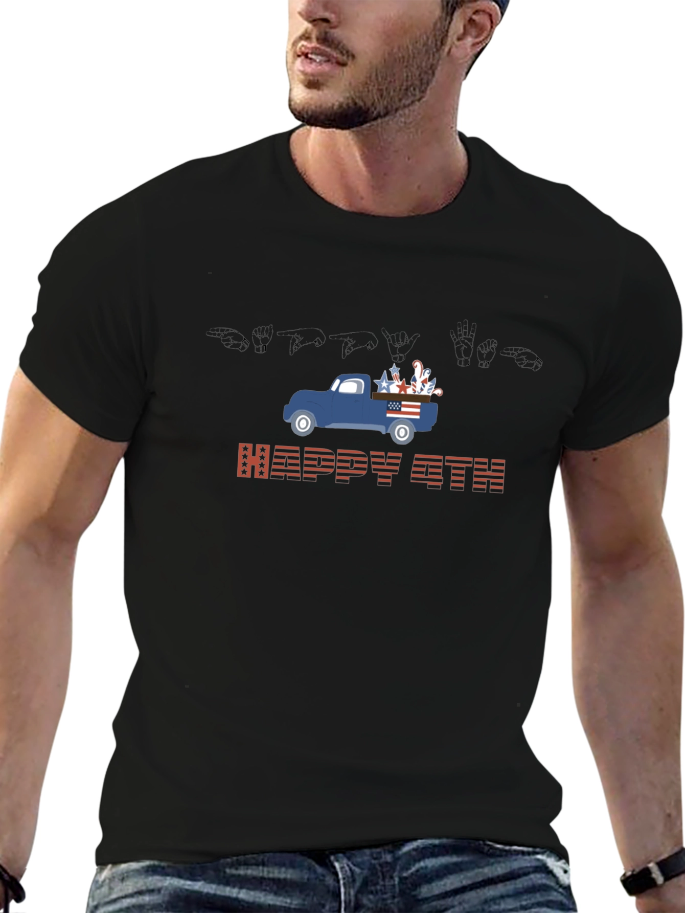 Happy 4th Patriotic Truck T-Shirt