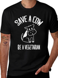 Save a Cow Be Vegetarian Graphic T-Shirt