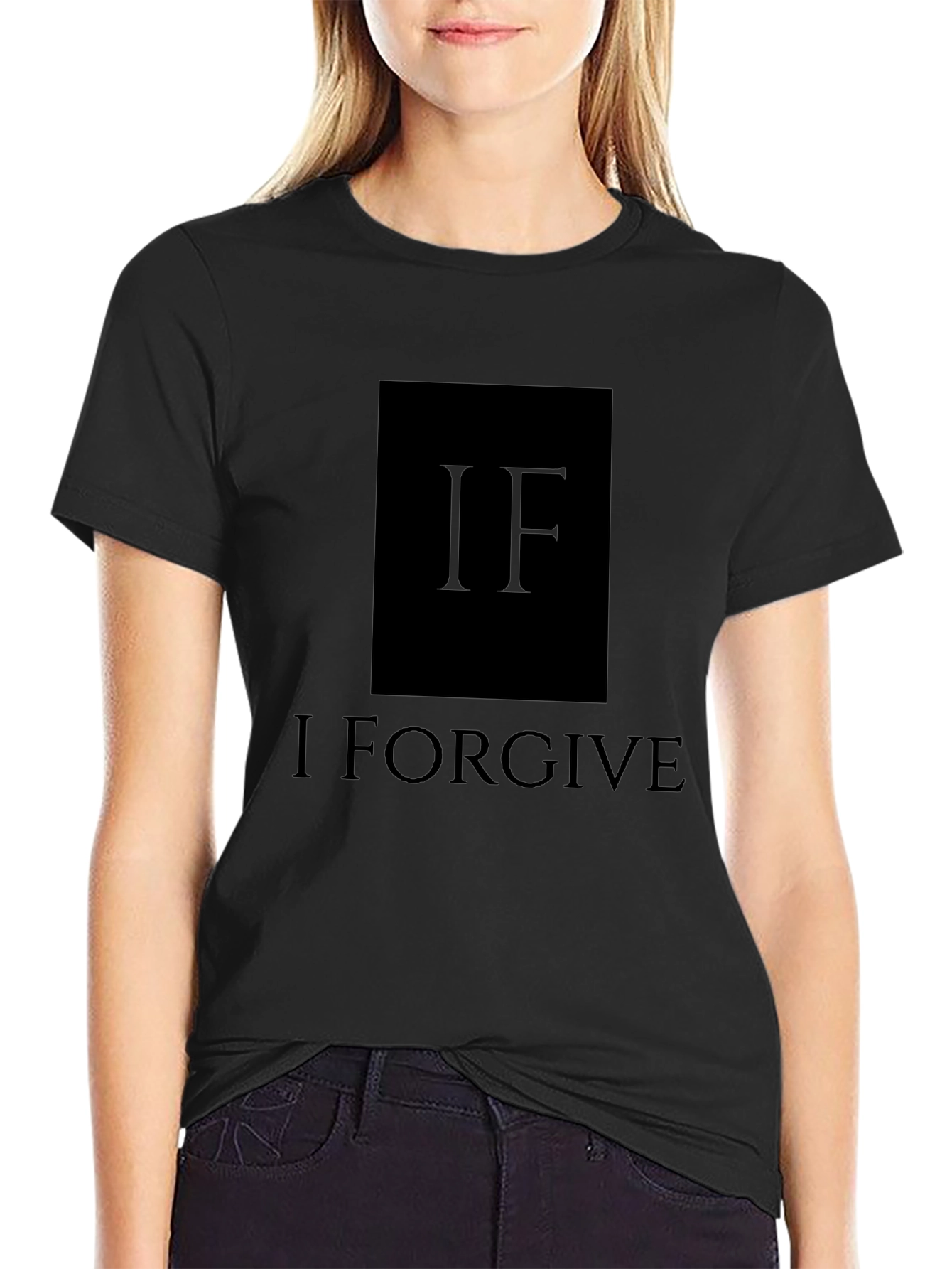 I Forgive Graphic T-Shirt - Black Crew Neck