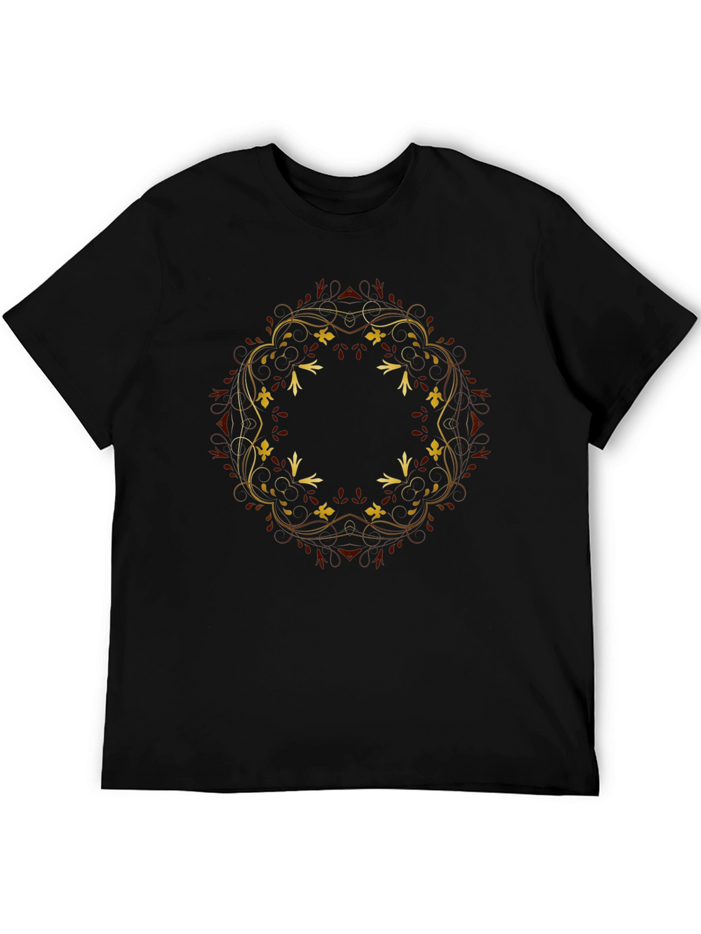 Floral Mandala Graphic Tee - Black