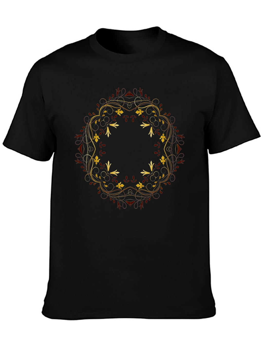 Floral Mandala Graphic Tee - Black