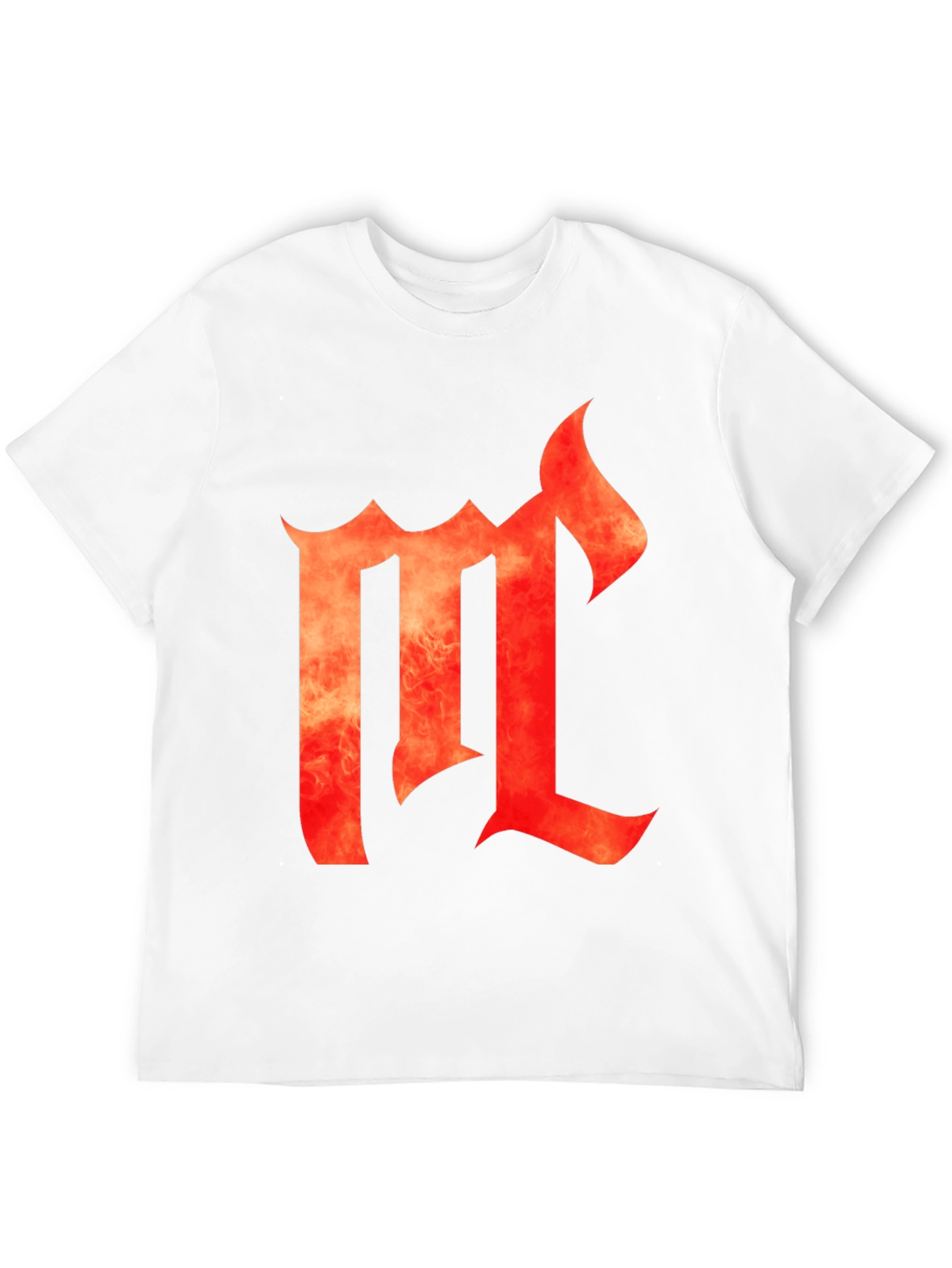 Fiery Letter M Black Graphic Tee