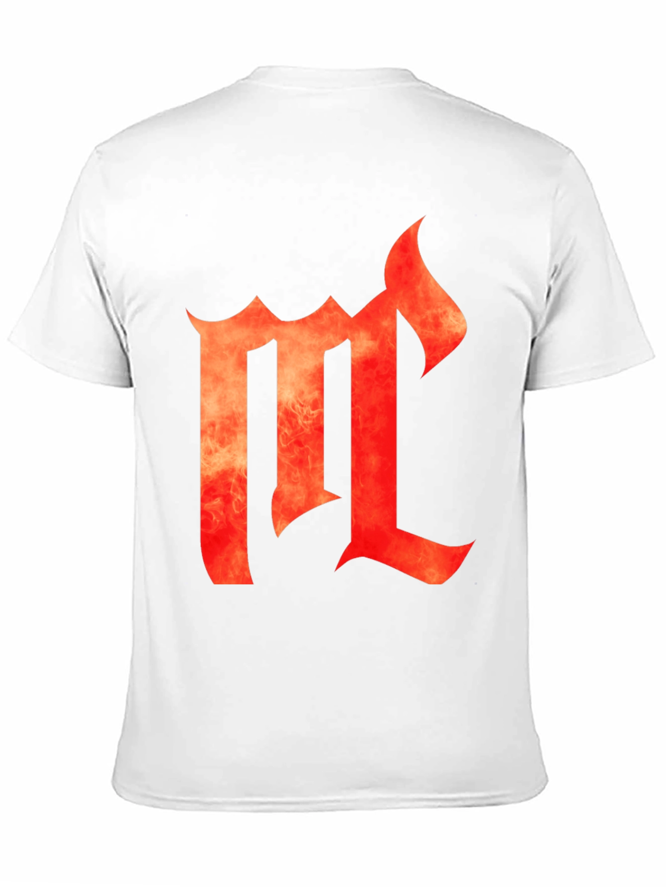Fiery Letter M Black Graphic Tee