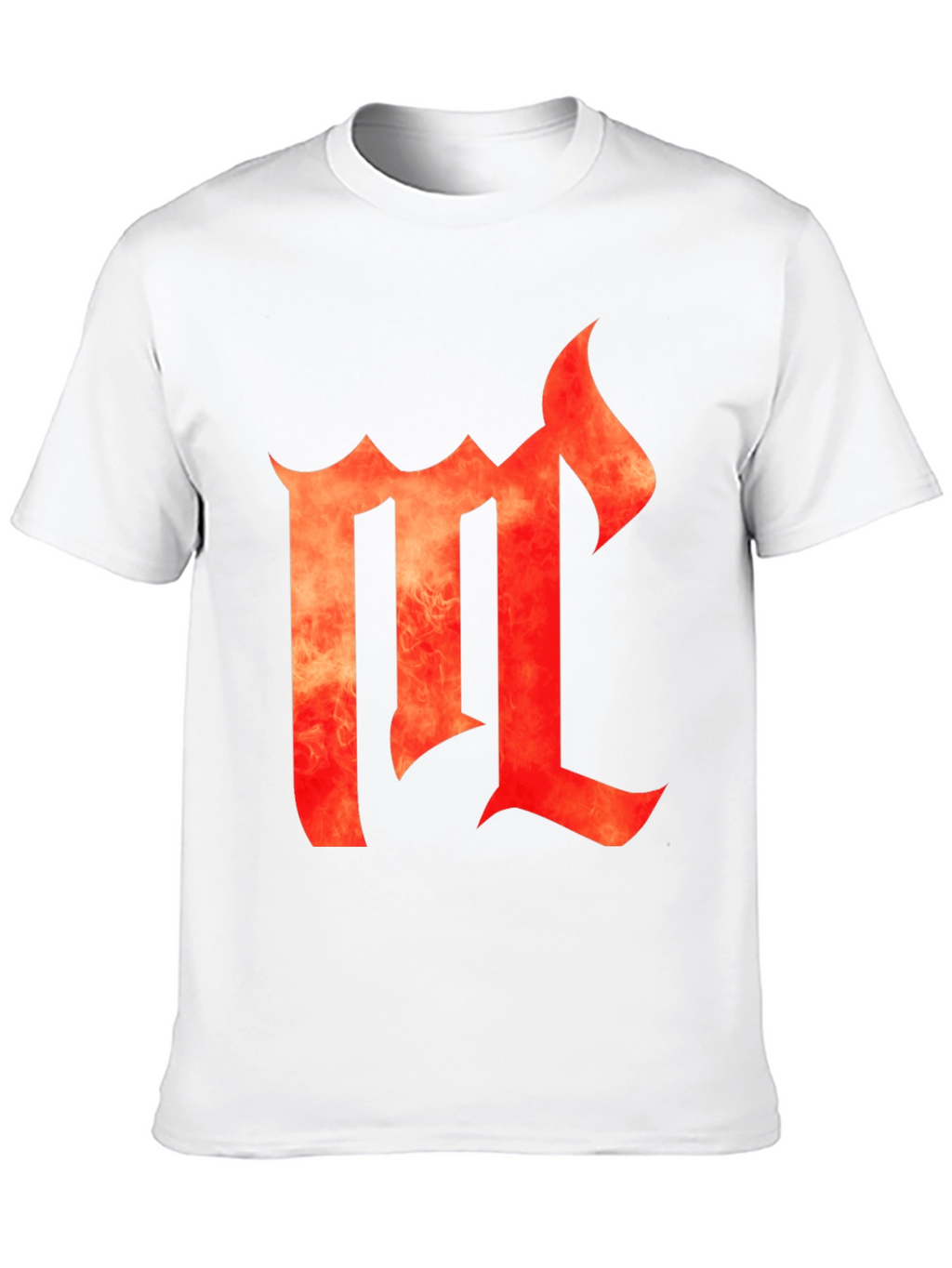 Fiery Letter M Black Graphic Tee