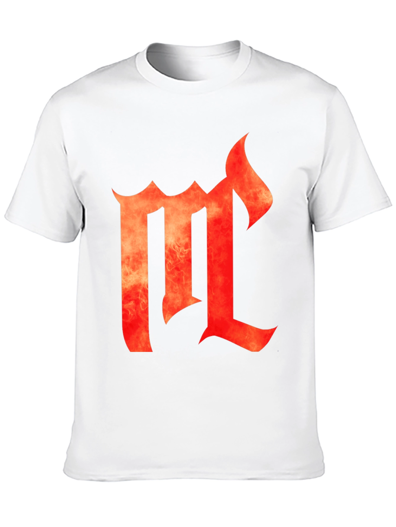 Fiery Letter M Black Graphic Tee