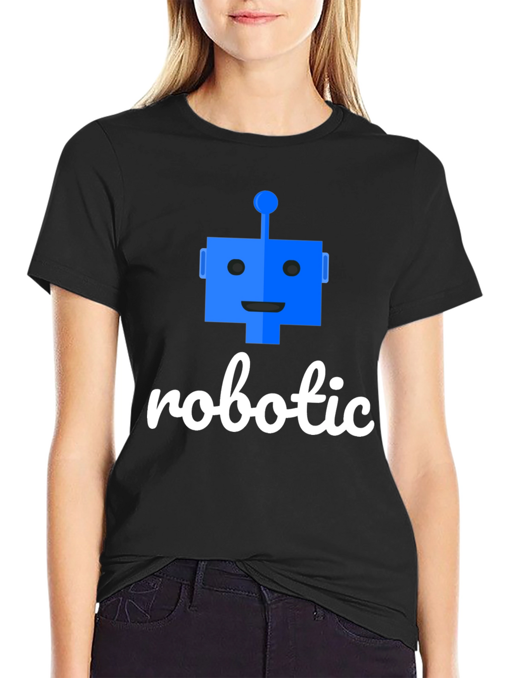 Robotic T-Shirt - Black Cotton Blend Tee